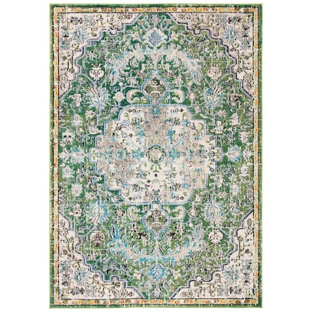 Safavieh Contemporary Round Madison 400 Area Rug for Home; Green & Turquoise - 6 ft. -7 in. x 6 ft. -7 in. MAD447Y-7R